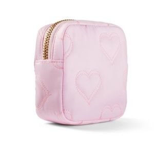 Stoney Clover Lane x Target Light Pink Quilted Hearts Mini Square Pouch nwt